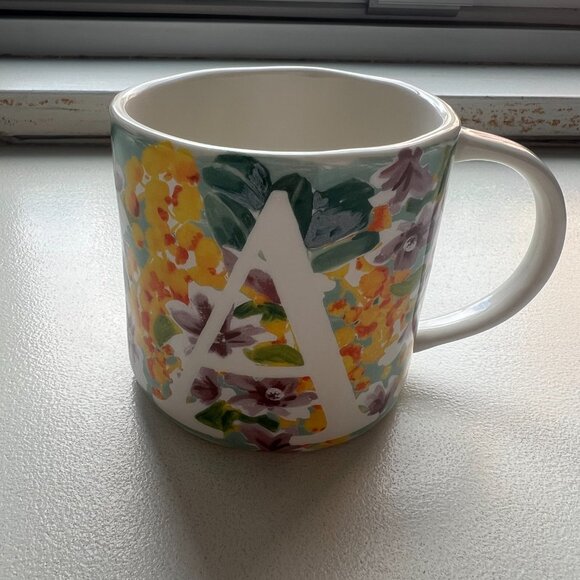 Anthropology "Dawn" Initial Mug Floral Pattern - Letter A - Picture 4 of 6